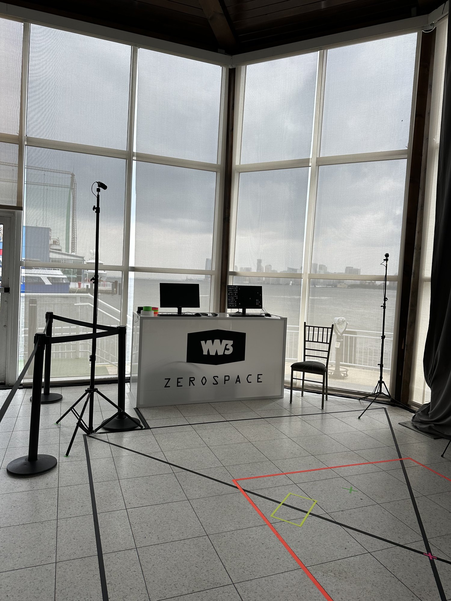 The YW3 and ZeroSpace Innovation Salon booth with its markerless capture zone