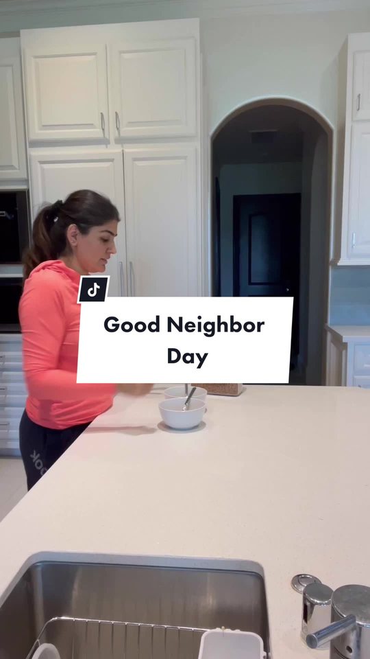 A creator celebrating Good Neighbor Day in her kitchen
