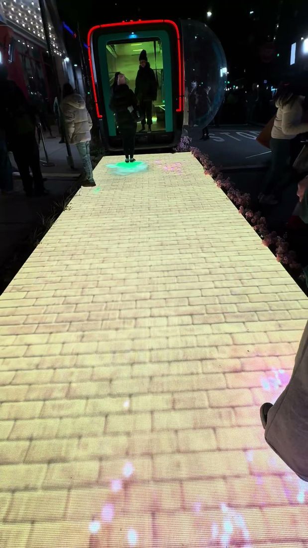 The interactive Yellow Brick Road leading to the van